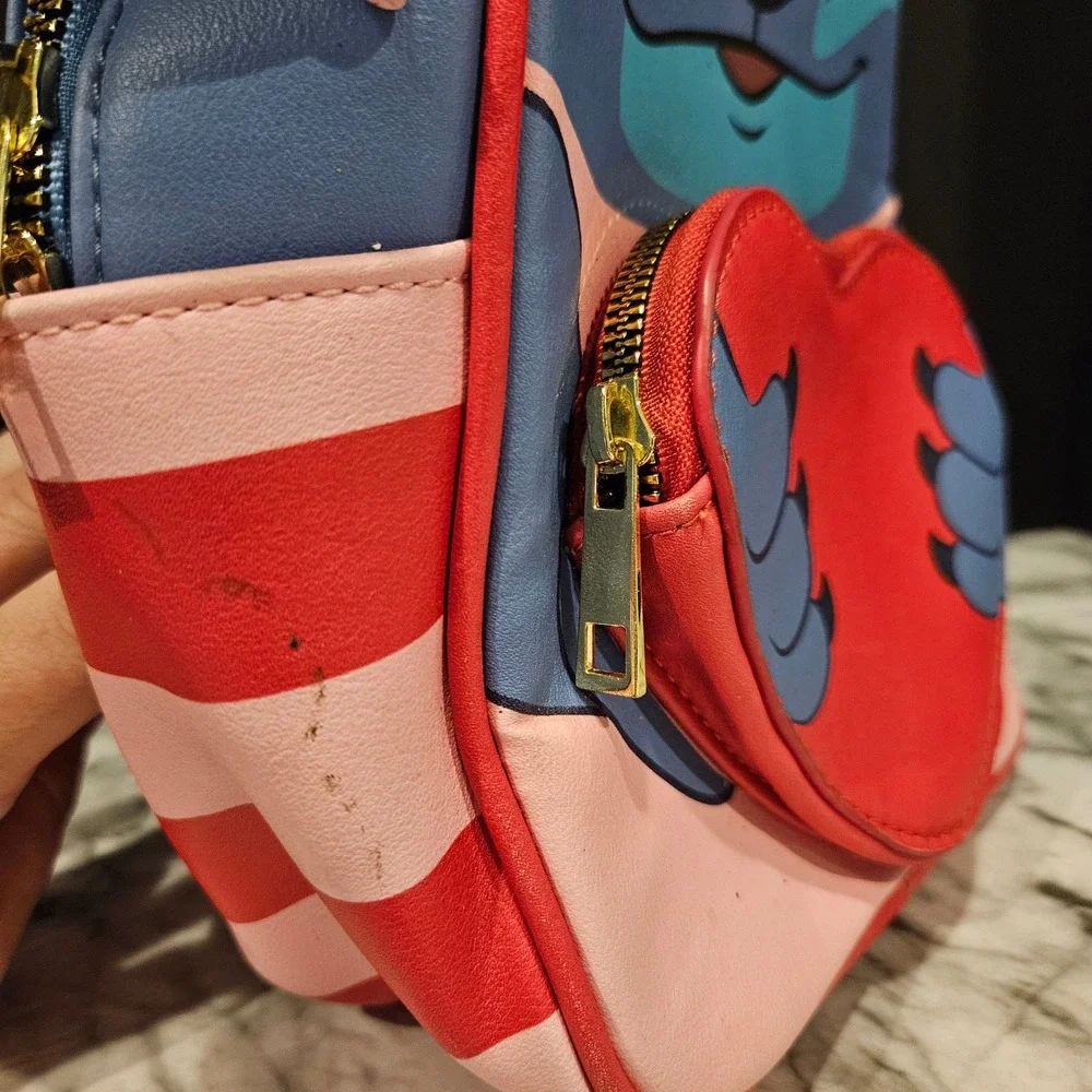 Disney Stitch Her Universe Heart‎ Valentine Backpack Loungefly Mini Bag pink red